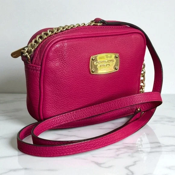 Authentic Michael Kors Leather Pink Gold Crossbody Bag